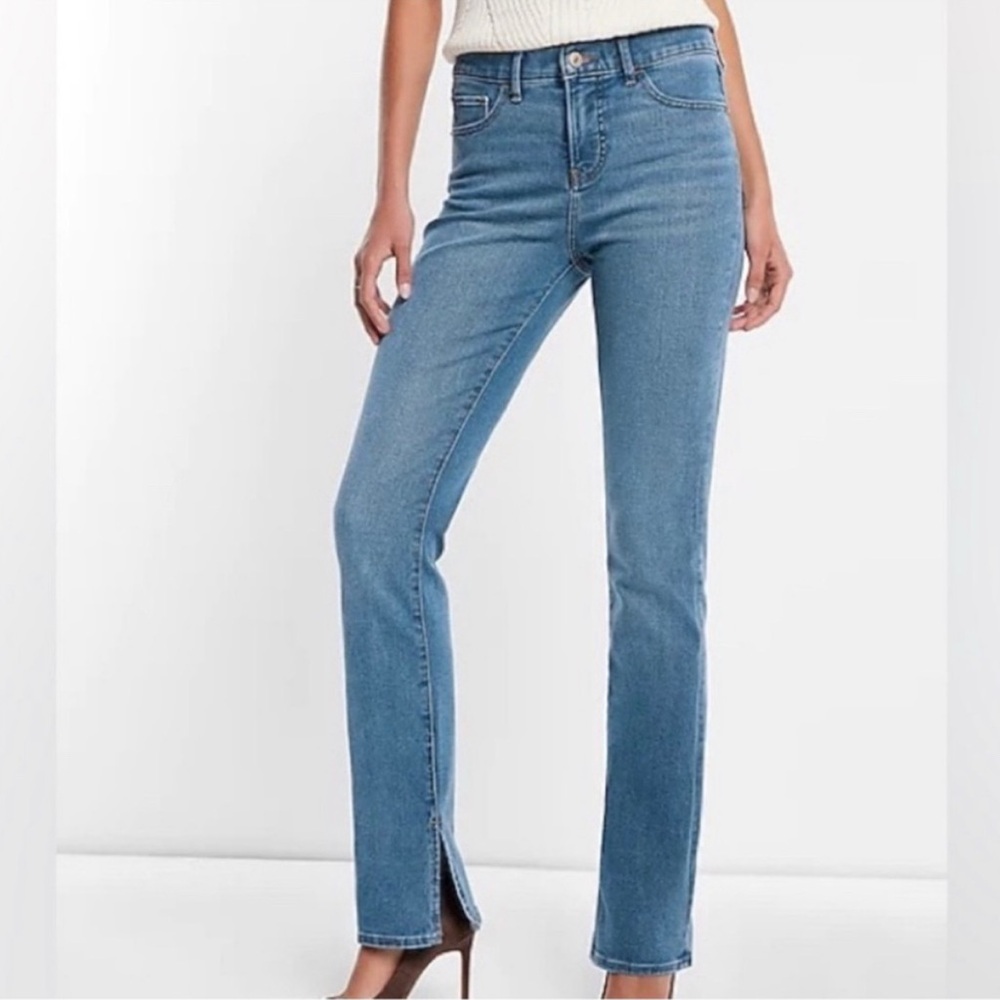 HOUSE OF HARLOW 1960 Super High Rise Button Fly Straight Split Hem Jean--NWT--29